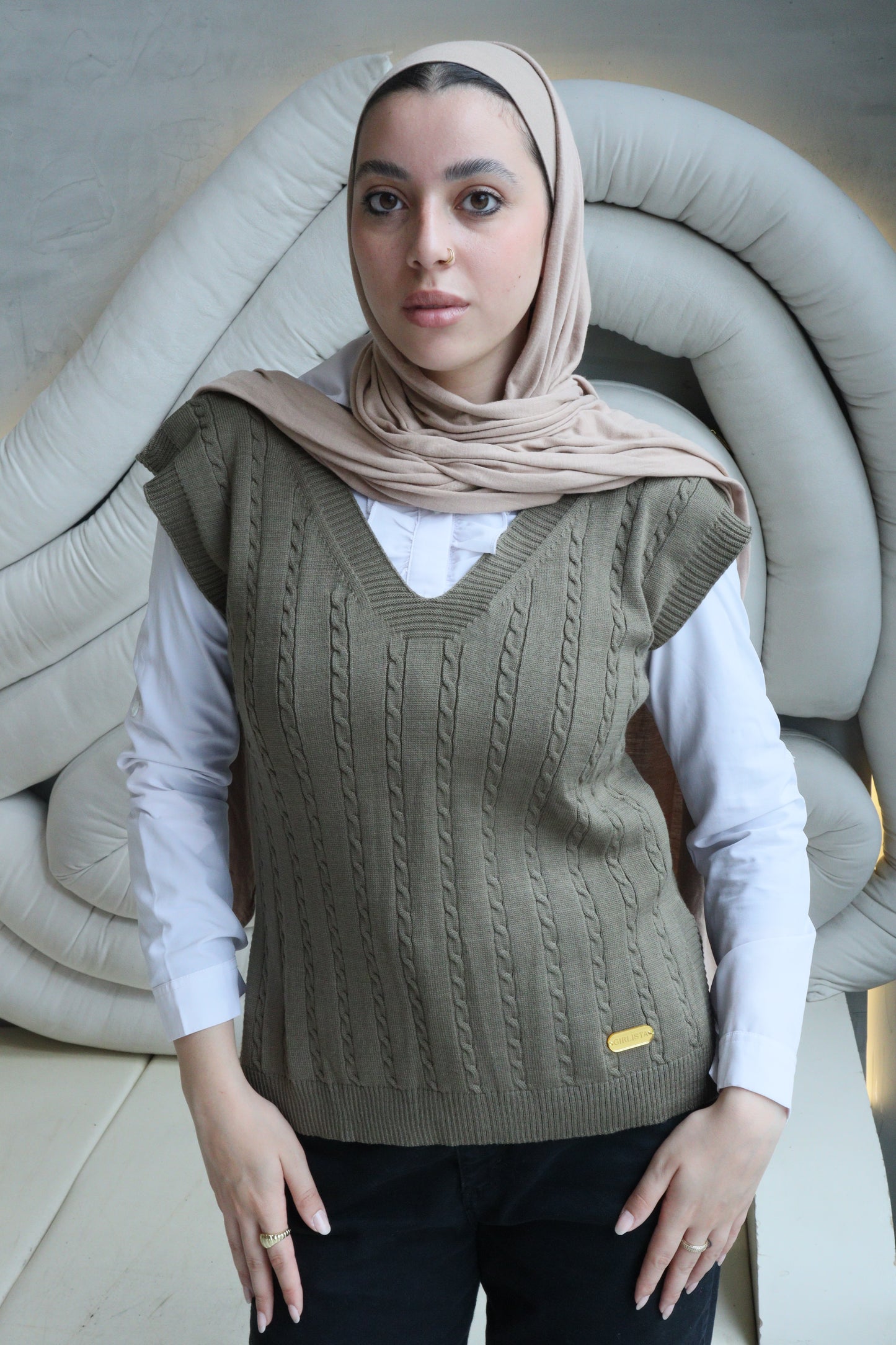 Olive Knit Vest