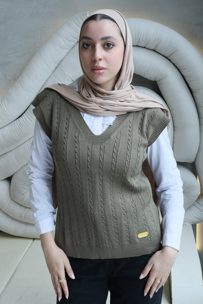 Olive Knit Vest
