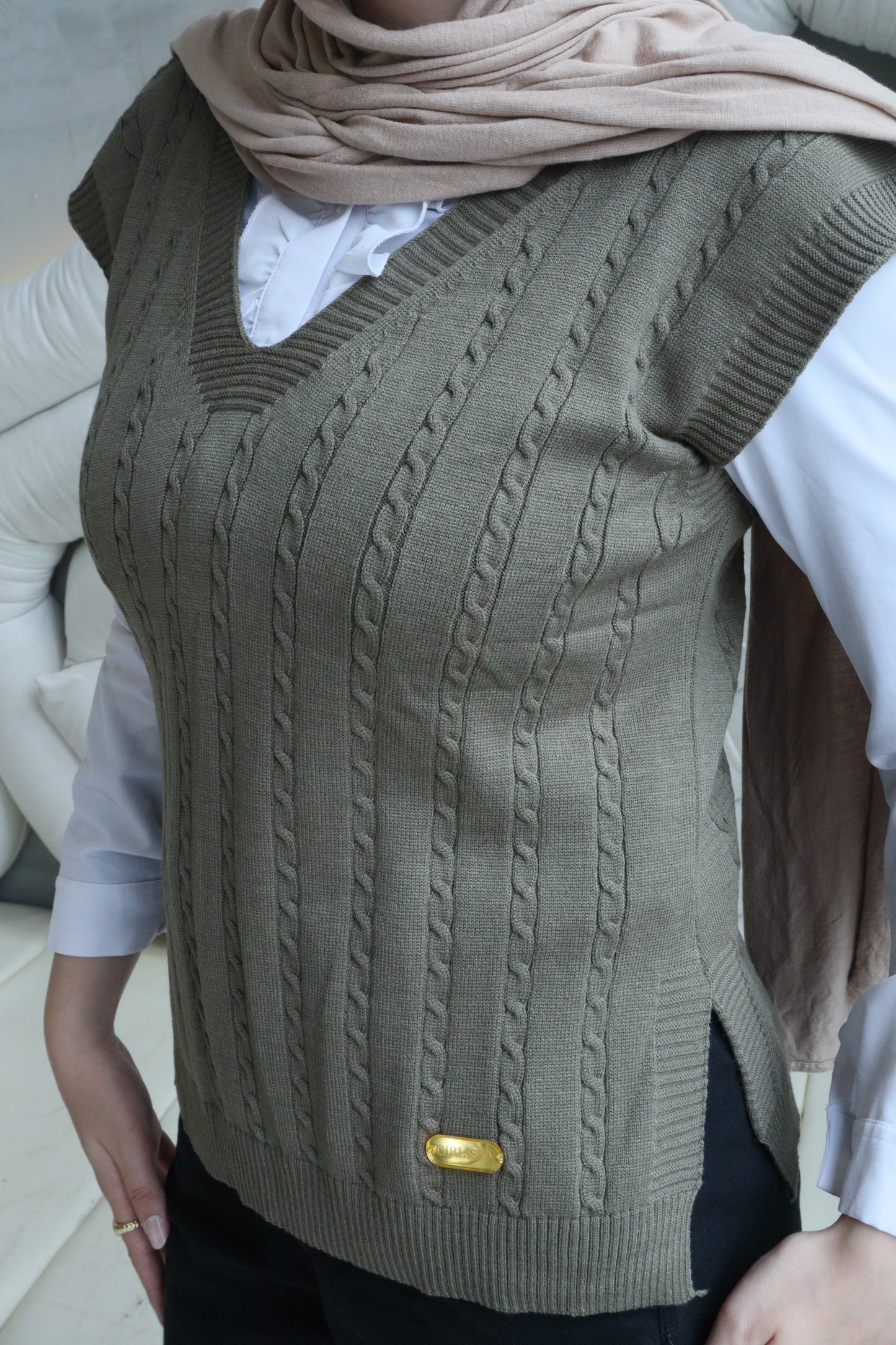 Olive Knit Vest